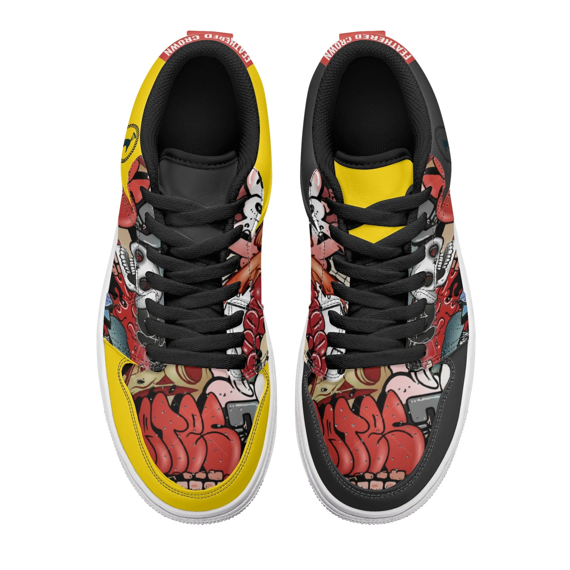 Mens Black Low Top Skateboard Sneakers