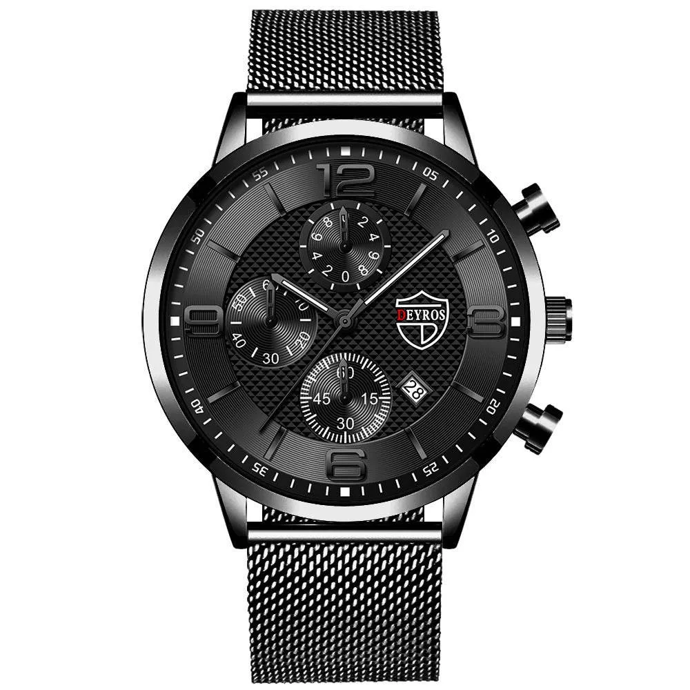 Men's Business Stainless Steel Quartz Wrist Watch