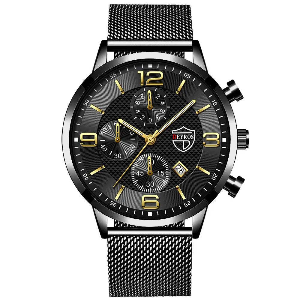 Men's Business Stainless Steel Quartz Wrist Watch