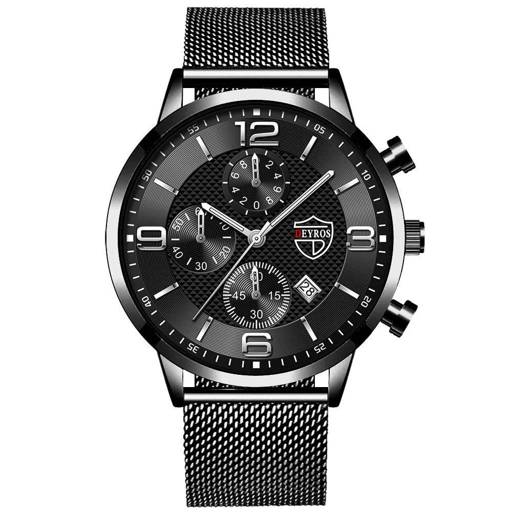 Men's Business Stainless Steel Quartz Wrist Watch