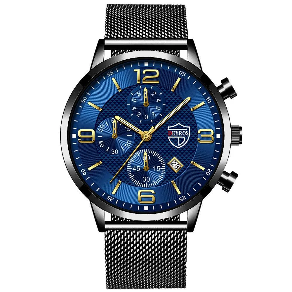 Men's Business Stainless Steel Quartz Wrist Watch