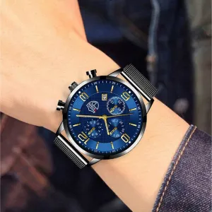 Men's Business Stainless Steel Quartz Wrist Watch