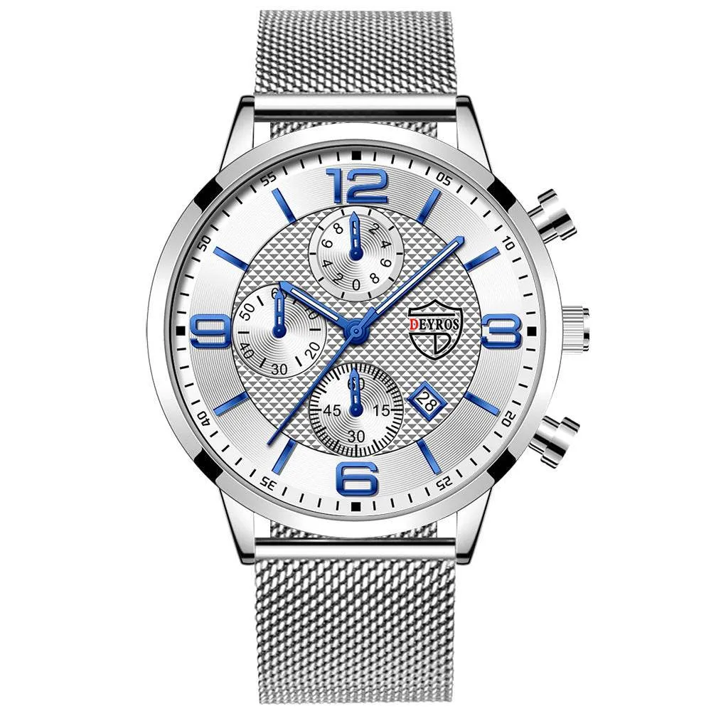 Men's Business Stainless Steel Quartz Wrist Watch