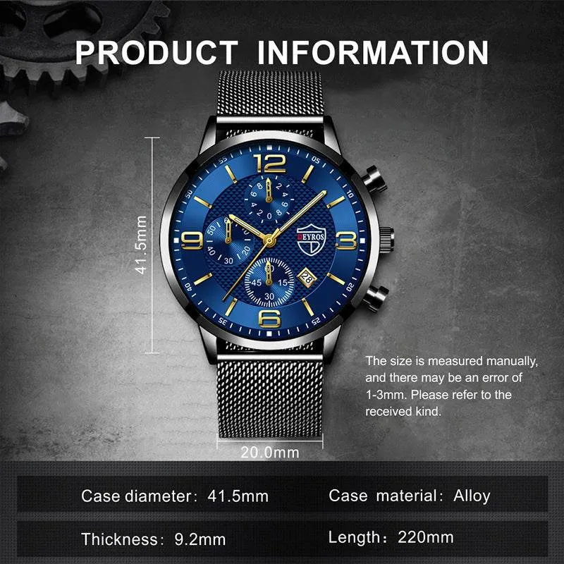 Men's Business Stainless Steel Quartz Wrist Watch