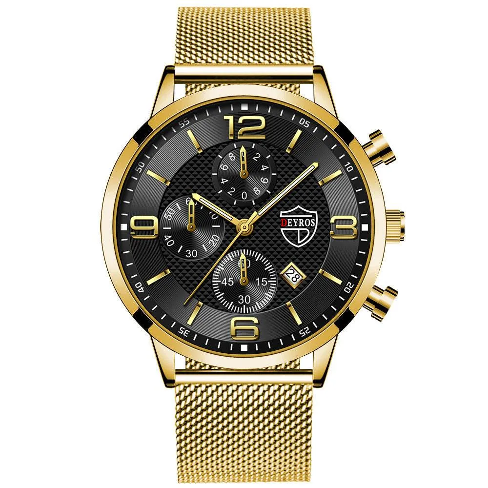 Men's Business Stainless Steel Quartz Wrist Watch