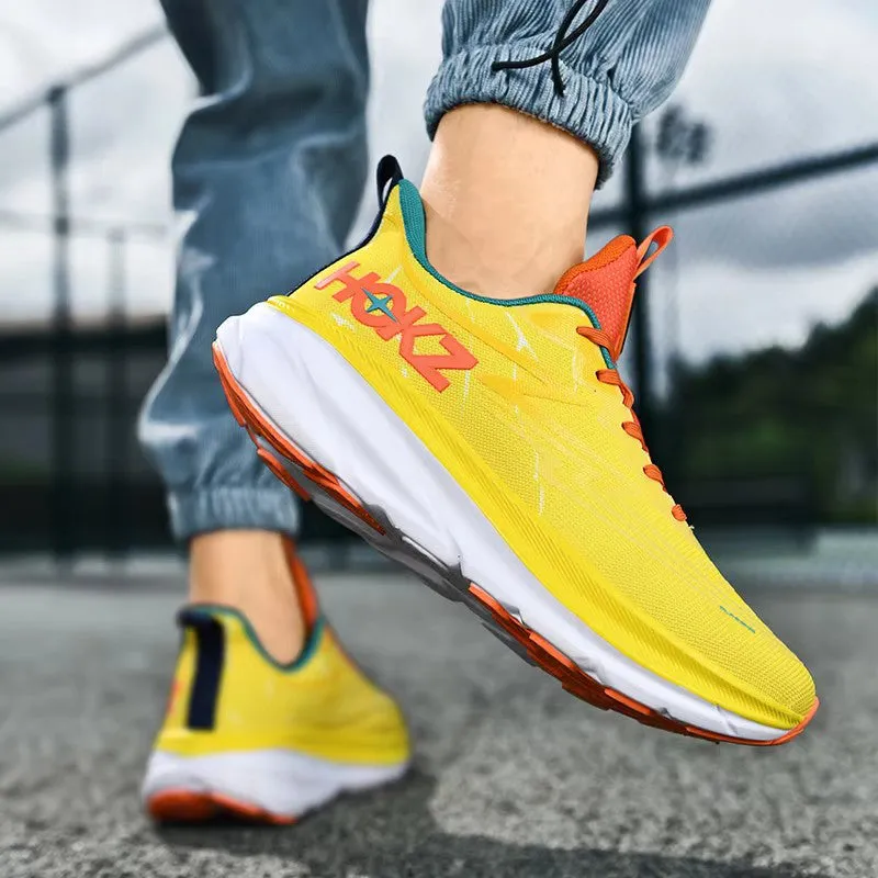 Men's Contrast Color Letter Print Running Luminous Sneakers