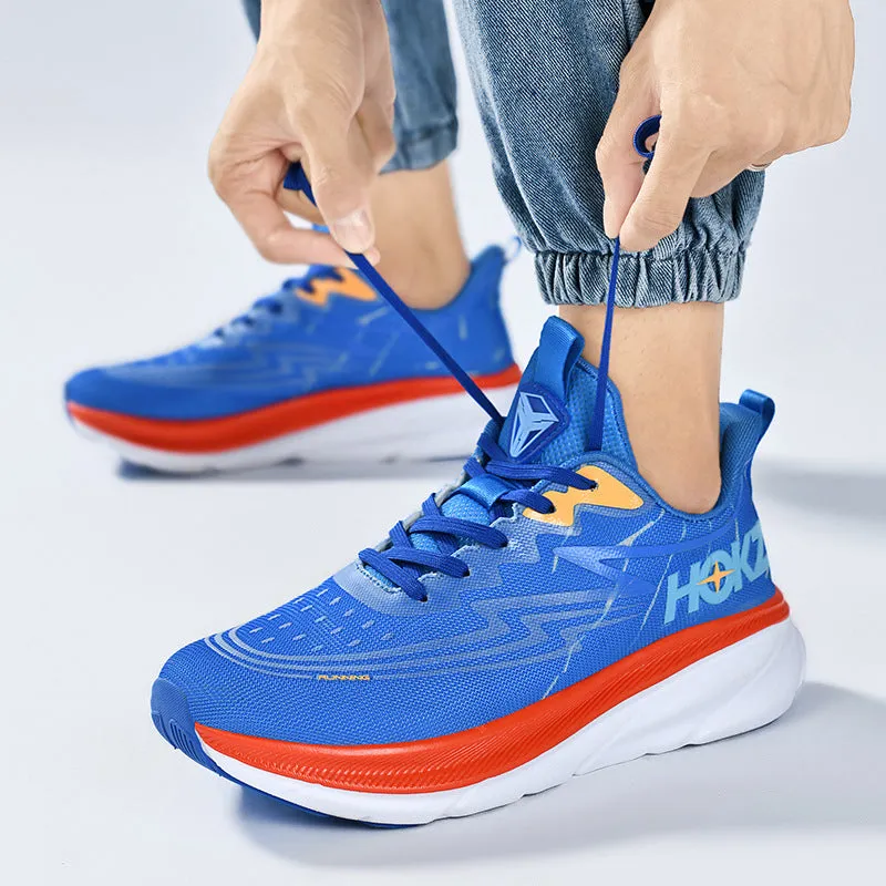 Men's Contrast Color Letter Print Running Luminous Sneakers