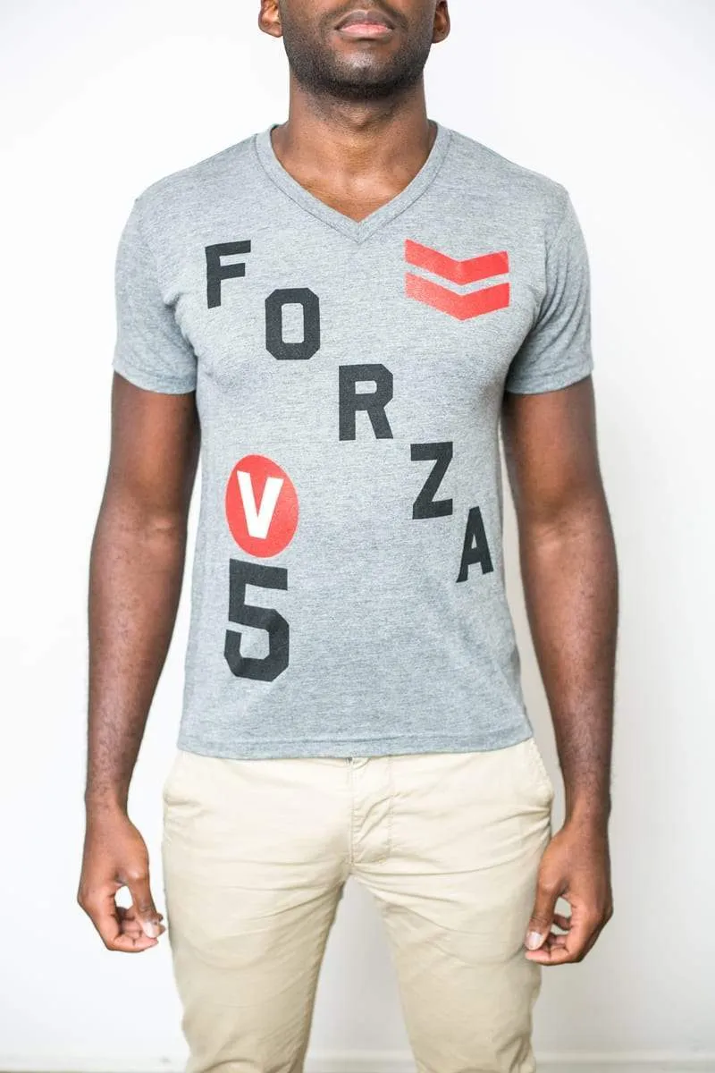 Men's - Forza V Heather Grey V-Neck T-Shirt
