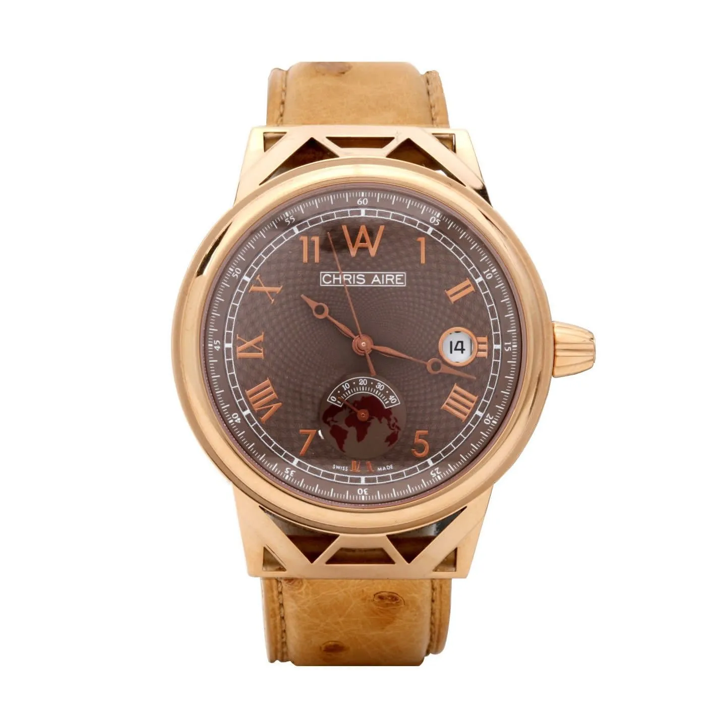 Men’s Gold Watch - Aire Capitol Hill Watch Swiss Made 18 Karat Solid Gold Power Reserve Luxury Rare Watch - RED GOLD®