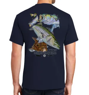 Men's Inshore Grand Slam Short Sleeve Navy Cotton T-Shirt