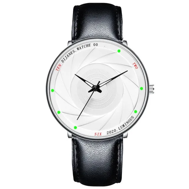 Men's Limited-Edition Ultra Thin Leather Quartz Watch