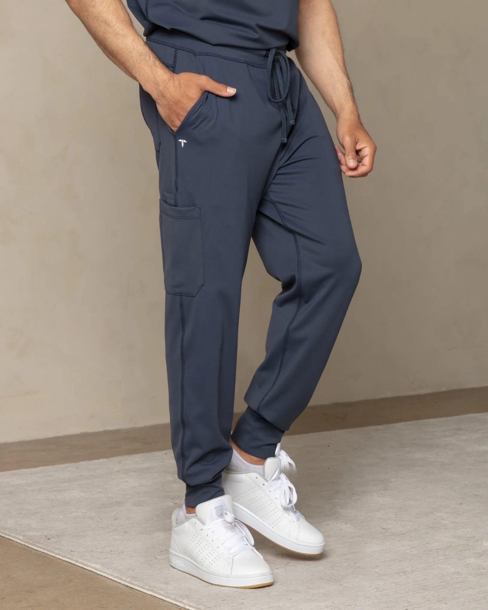 Men's Navy Jogger Scrub Pants