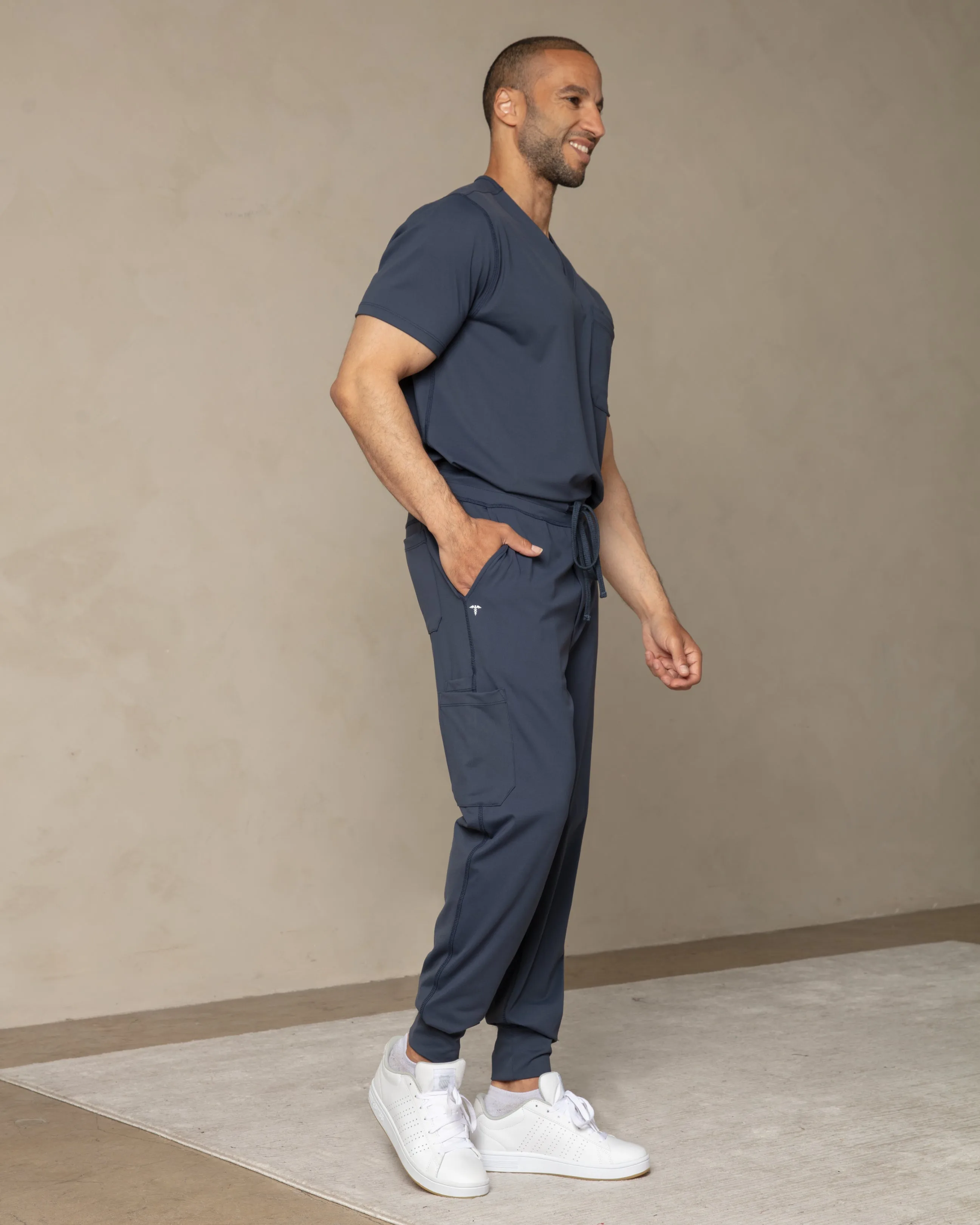 Men's Navy Jogger Scrub Pants