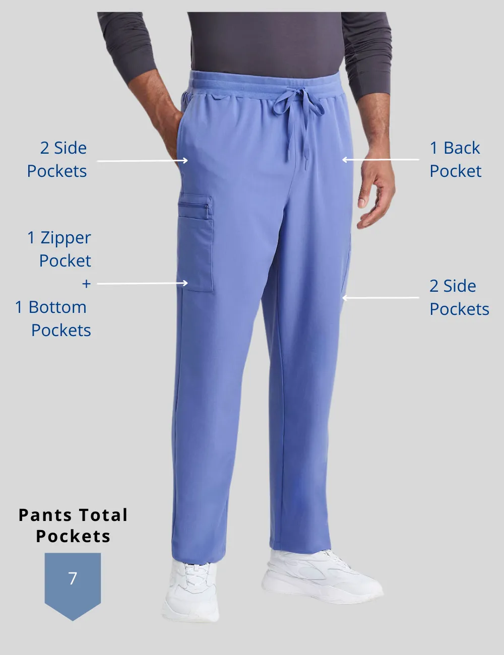 Mens Straight Leg Scrub Pants - Ceil