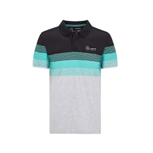 Mercedes Benz AMG Petronas F1 Men's Striped Polo (L)