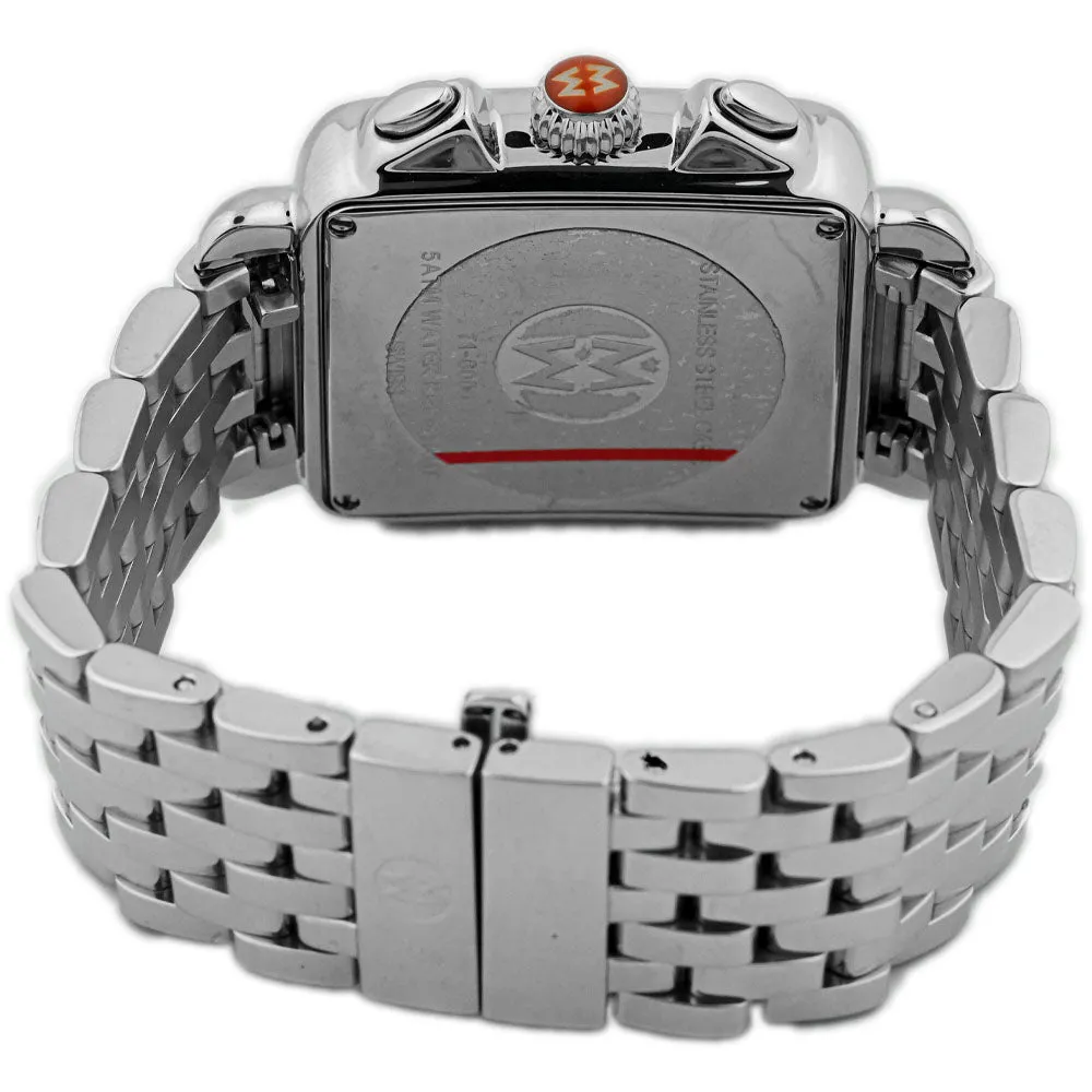 Michele Ladies Deco Day Stainless Steel 33mm MOP Stick Dial Watch w/ Diamonds Reference #: 71-6000
