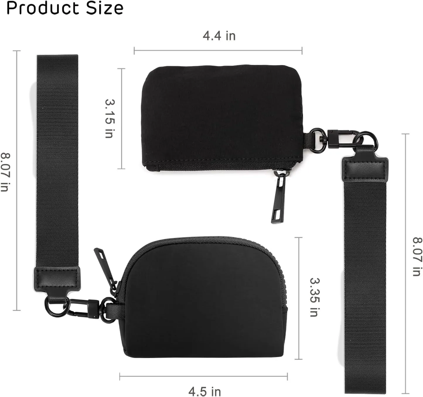Mini Zip Around Keychain Wristlet Wallets