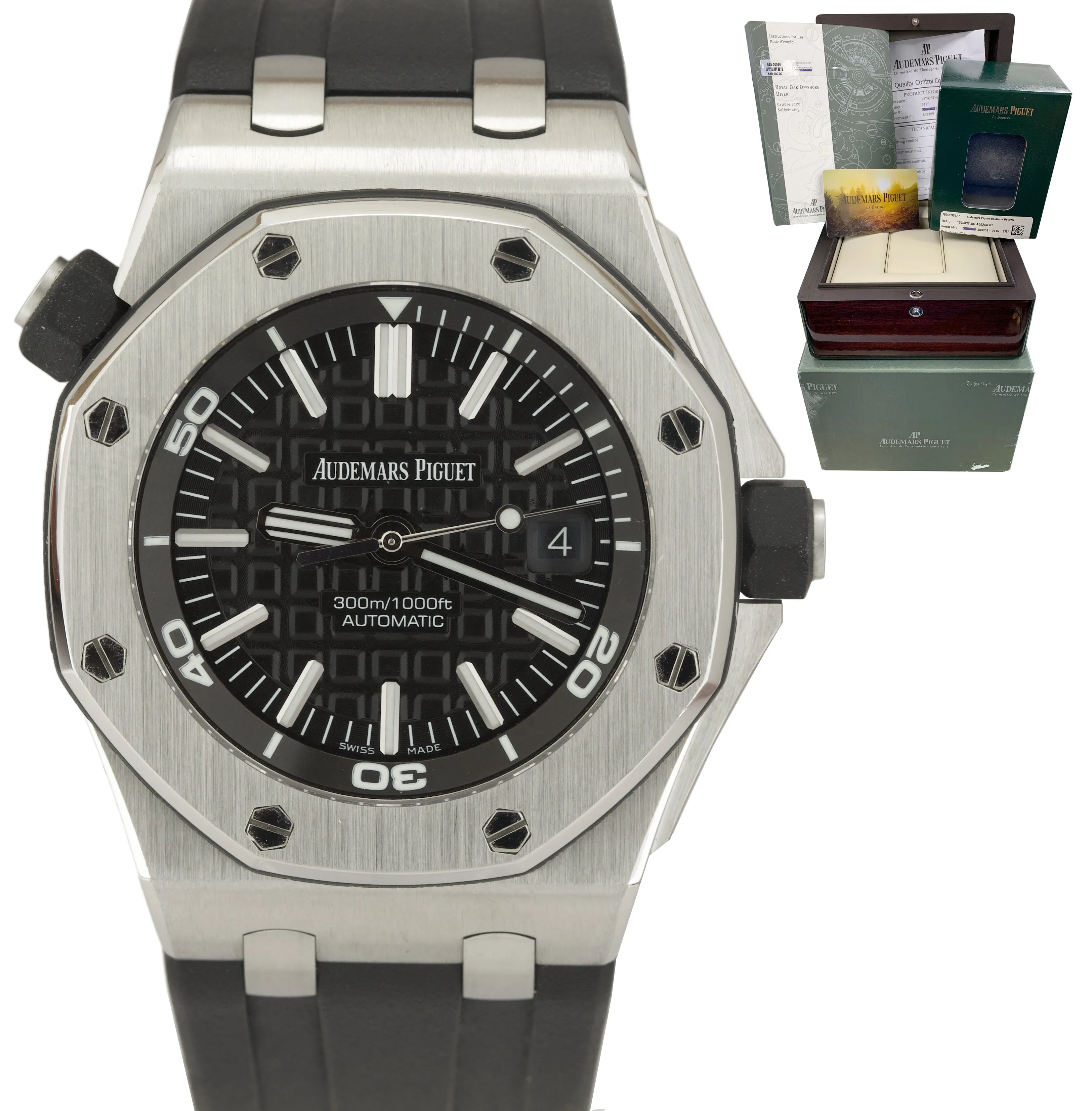 MINT Audemars Piguet Royal Oak Offshore Diver Black 15703ST.OO.A002CA.01 Watch
