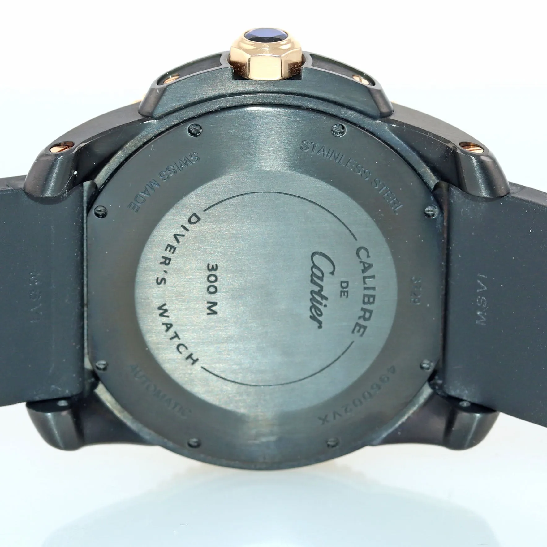 MINT Cartier Calibre Diver PVD Steel Rose Gold Black Rubber 42mm Dive Watch 3729