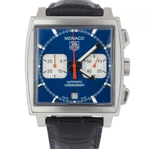 MINT Men's Tag Heuer Monaco Steve McQueen Blue 38mm CW2113 Automatic Watch