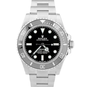 MINT Rolex Submariner 41mm No-Date Black Ceramic Stainless Dive Watch 124060 LN