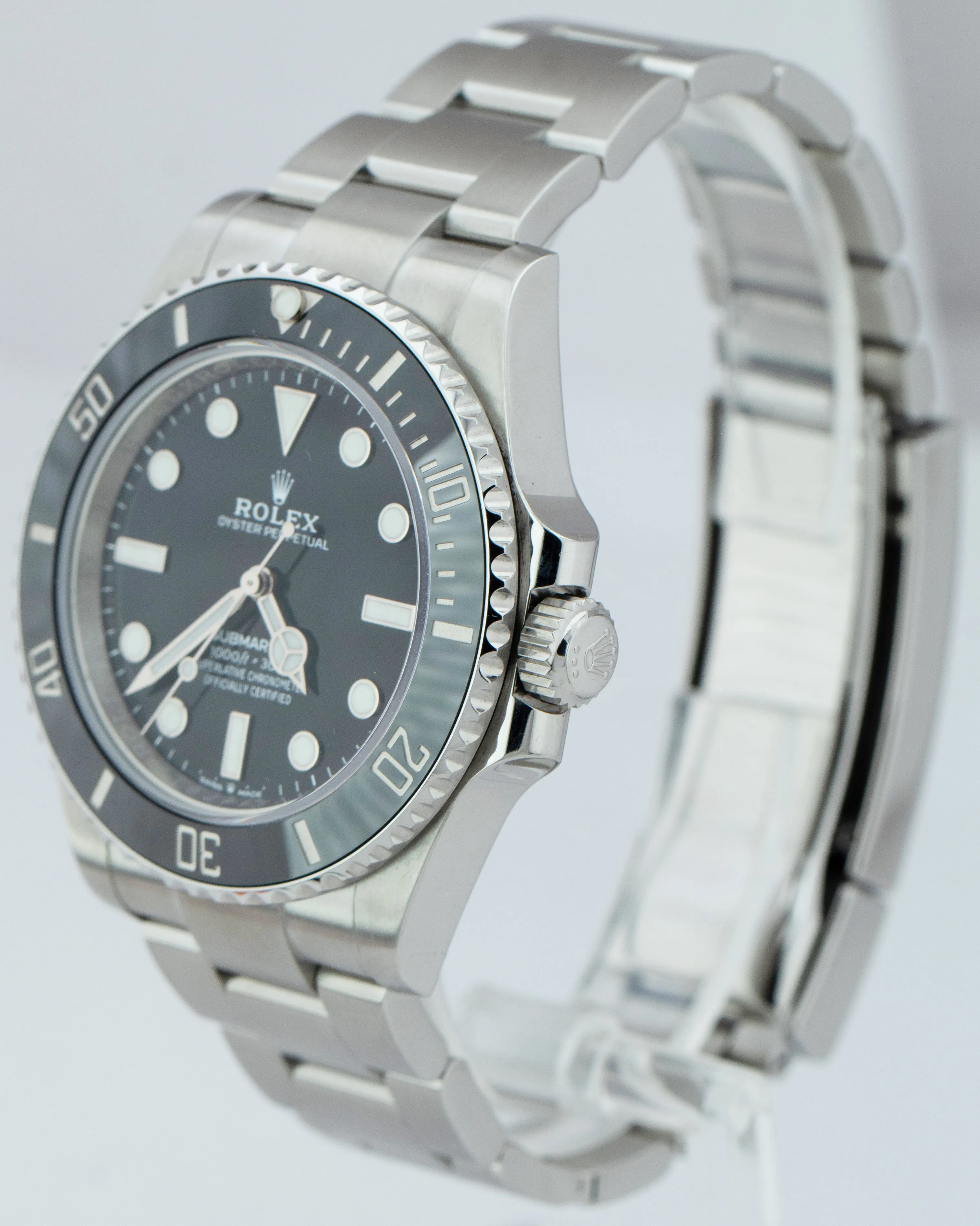 MINT Rolex Submariner 41mm No-Date Black Ceramic Stainless Dive Watch 124060 LN