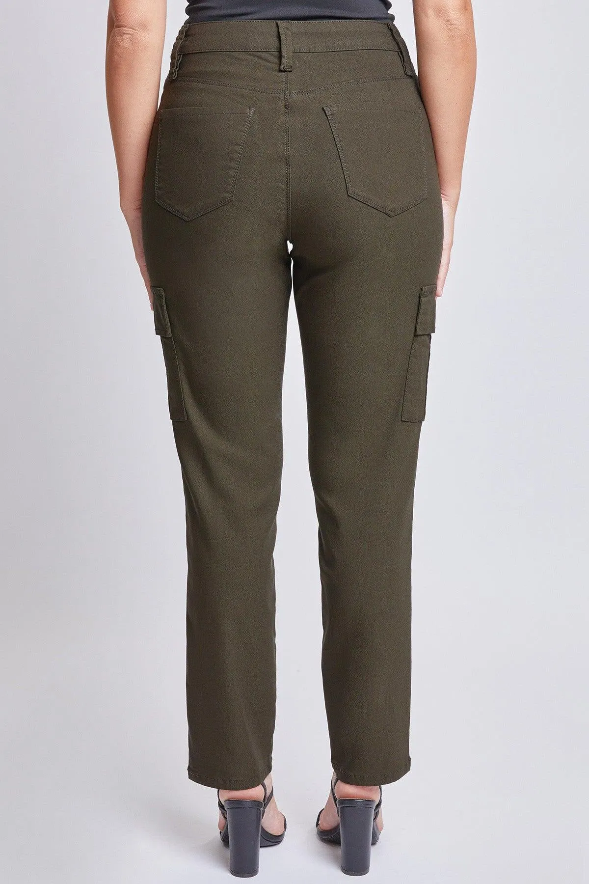 Missy Hyperstretch High Rise Straight Leg Cargo-Dark Olive