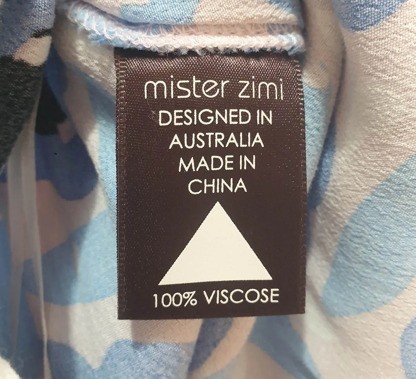 Mister Zimi blue print faux wrap skirt size 14