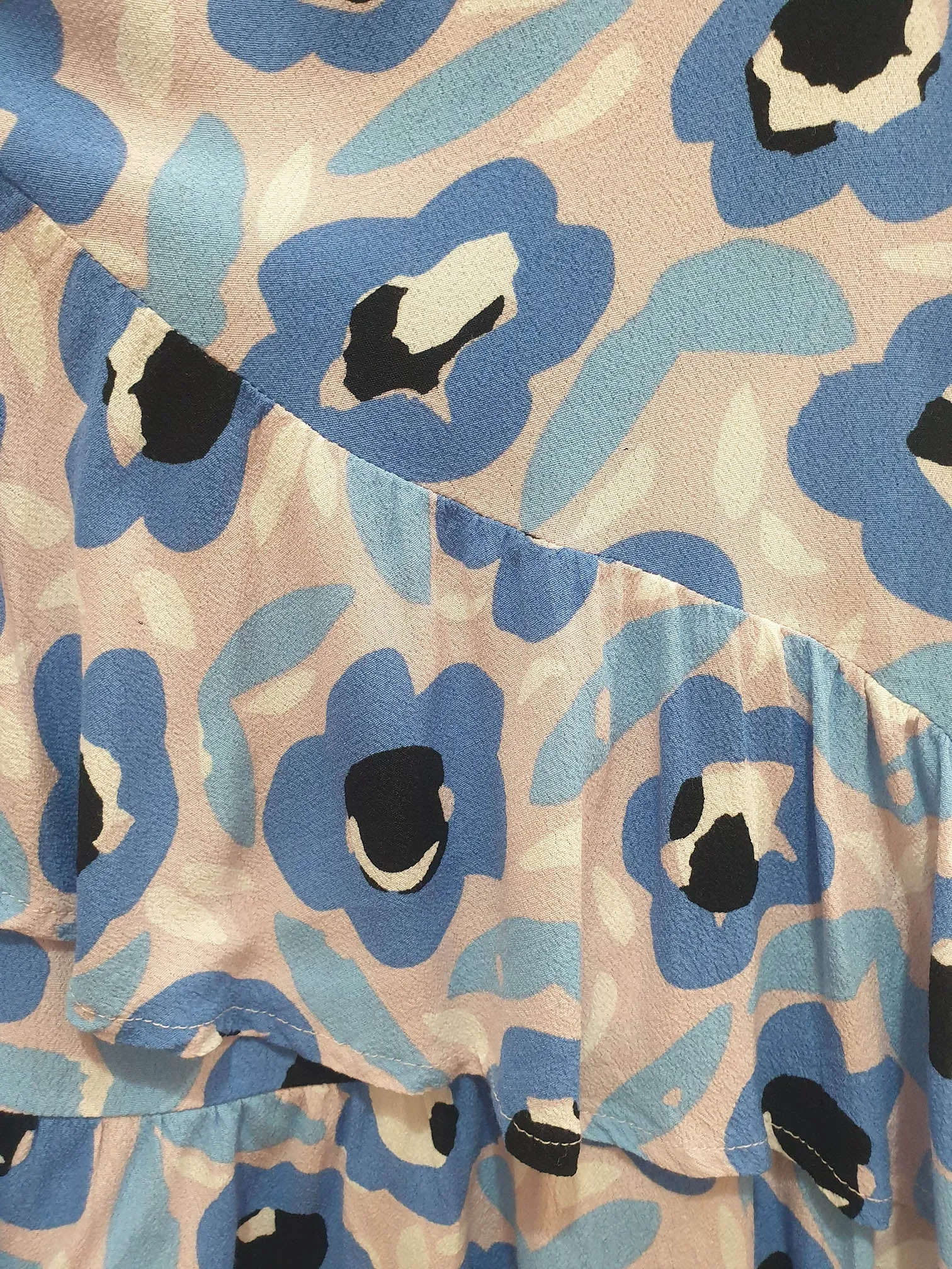 Mister Zimi blue print faux wrap skirt size 14