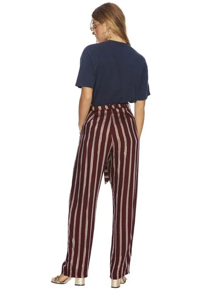 Moon Beam Paloma Pants With Sash Maroon