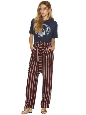 Moon Beam Paloma Pants With Sash Maroon