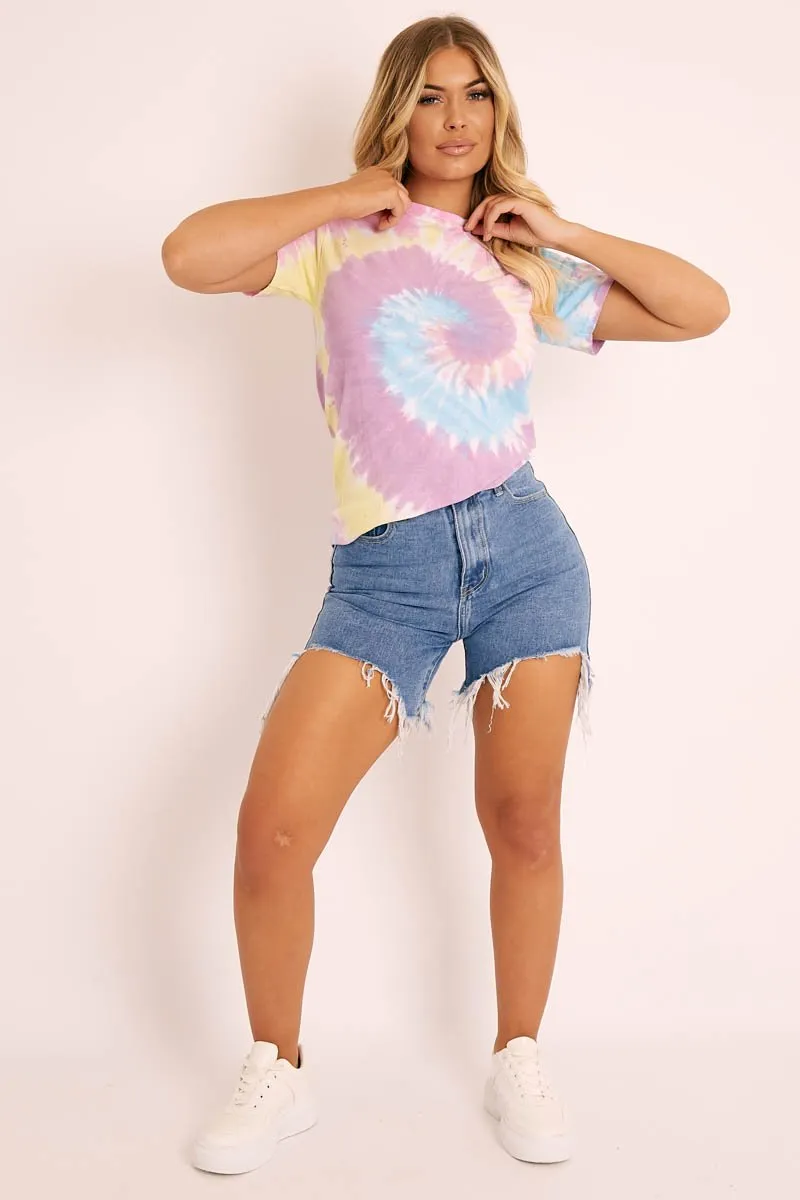 Multi Pastel Tie-dye T-shirt - Elaya
