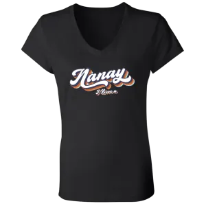 Nanay I Love U Ladies Jersey V-Neck T-Shirt