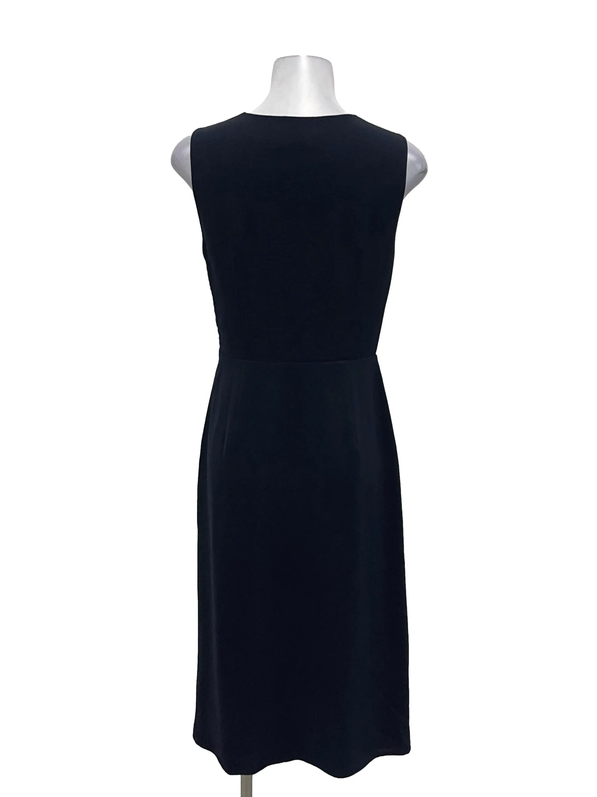 Navy Blue V-Neck Sleeveless Midi Dress OSN