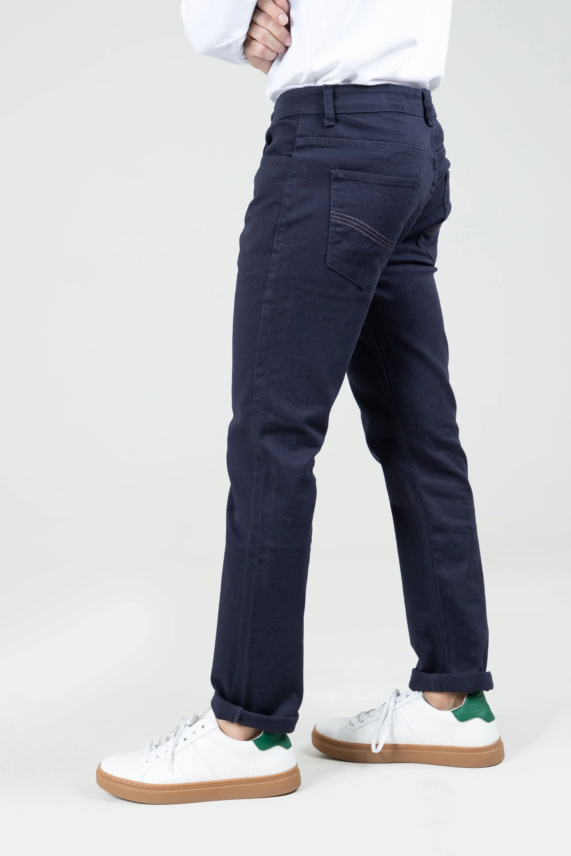 Navy-Slim Fit Pants