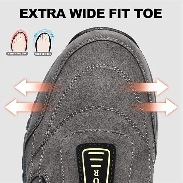NEW Men's Hiking Shoes Slip On Waterproof Anti-Slip Shoes with Arch Support Lightweight Orthopedic Loafers Breathable Sneakers Low-top Walking Boat Shoe, Brown, Sz 11