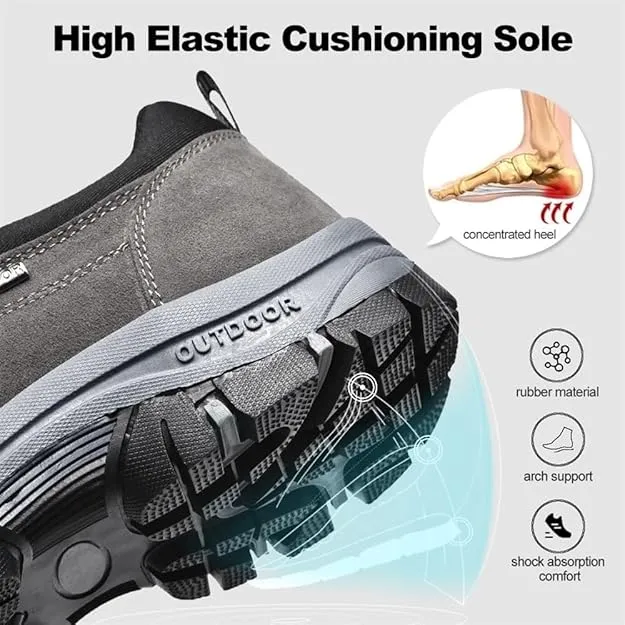 NEW Men's Hiking Shoes Slip On Waterproof Anti-Slip Shoes with Arch Support Lightweight Orthopedic Loafers Breathable Sneakers Low-top Walking Boat Shoe, Brown, Sz 11