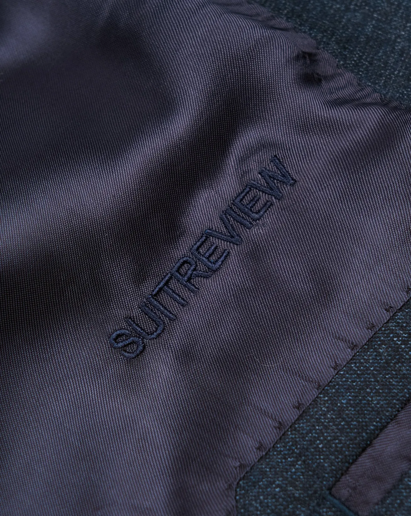 New SUITREVIEW Elmhurst Midnight Blue Speckle Pure Wool Super 130s Suit - Size 42L