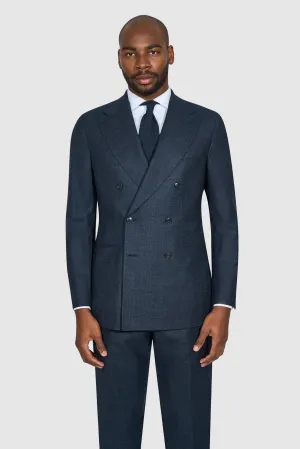 New SUITREVIEW Elmhurst Midnight Blue Speckle Pure Wool Super 130s Suit - Size 42L