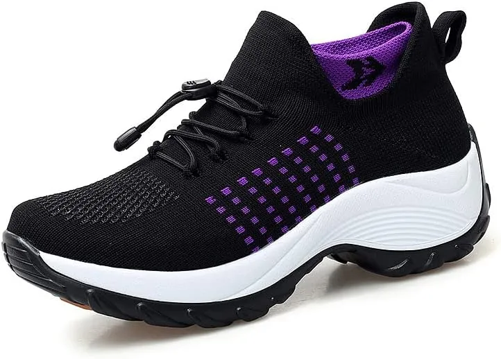 NEW Women’s Ortho Stretch Cushion Sneakers, Purple, Sz 7