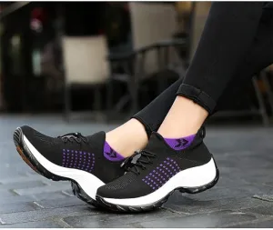 NEW Women’s Ortho Stretch Cushion Sneakers, Purple, Sz 7