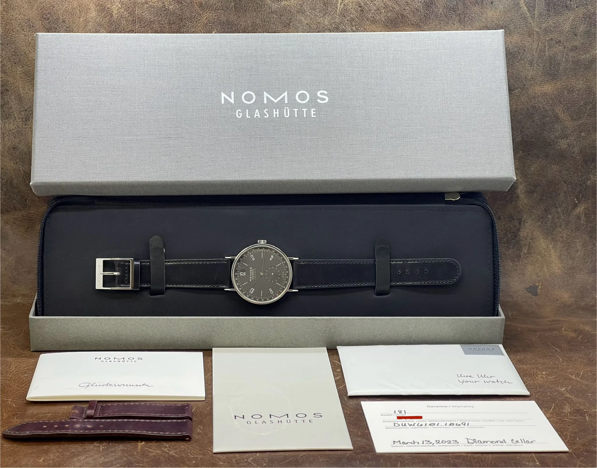 Nomos Tangente Neomatik 181 Ruthenium Grey Dial Automatic Men's Watch