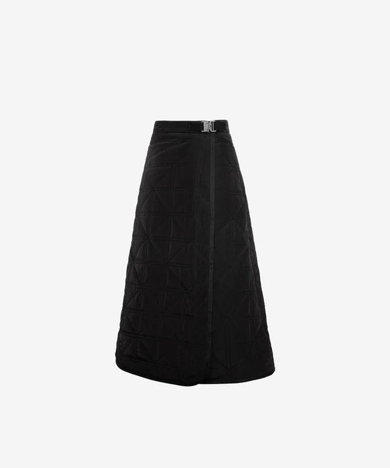 OBER Golf Fur Combination Padding Wrap Skirt - Black