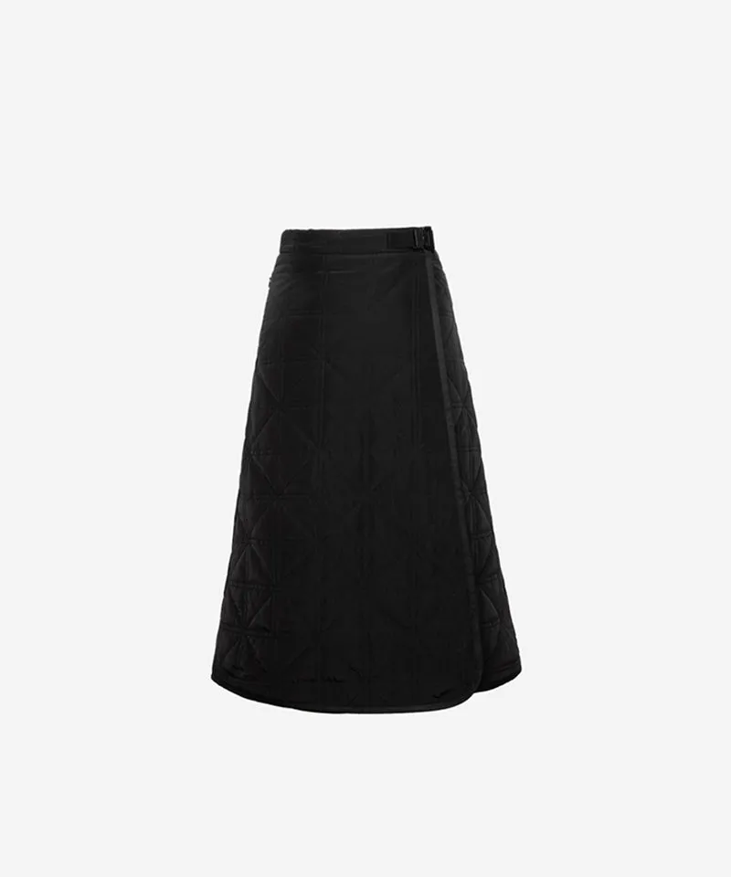 OBER Golf Fur Combination Padding Wrap Skirt - Black