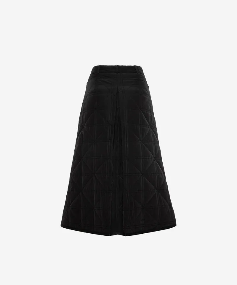OBER Golf Fur Combination Padding Wrap Skirt - Black