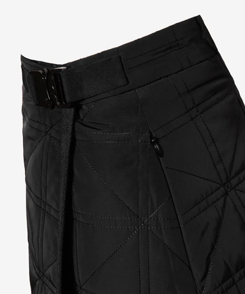 OBER Golf Fur Combination Padding Wrap Skirt - Black