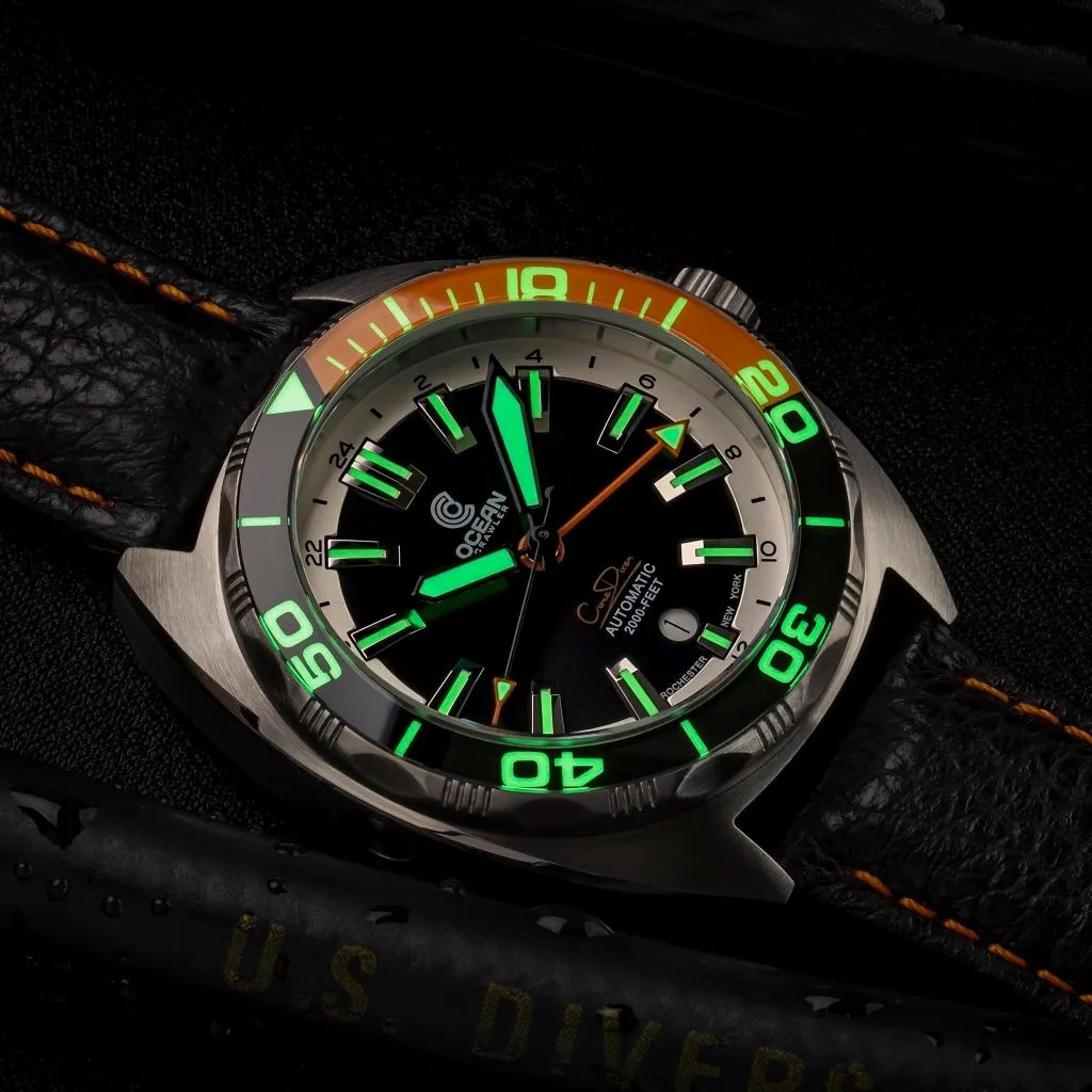 Ocean Crawler Core Diver GMT (Black/Orange) LE - 600m Swiss&nbsp;Mvmt (Regulated)