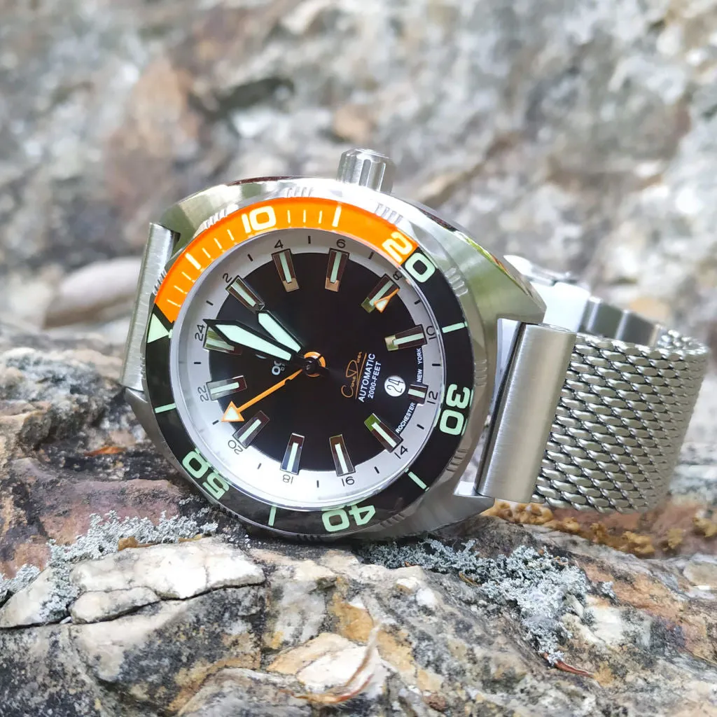 Ocean Crawler Core Diver GMT (Black/Orange) LE - 600m Swiss&nbsp;Mvmt (Regulated)