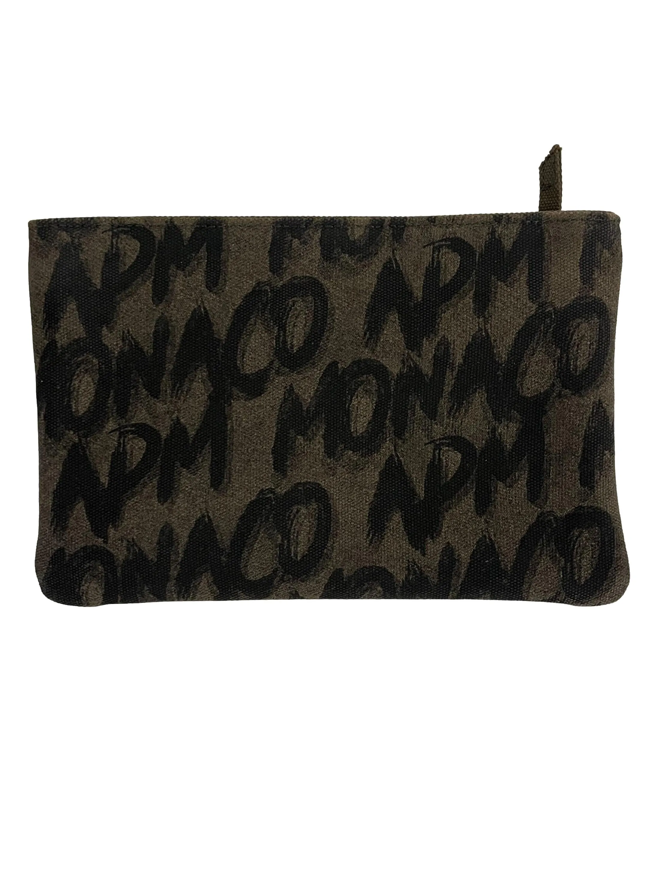 Olive Green Small Graffiti Pouch