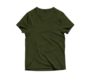 Olive Green V-Neck T-Shirt